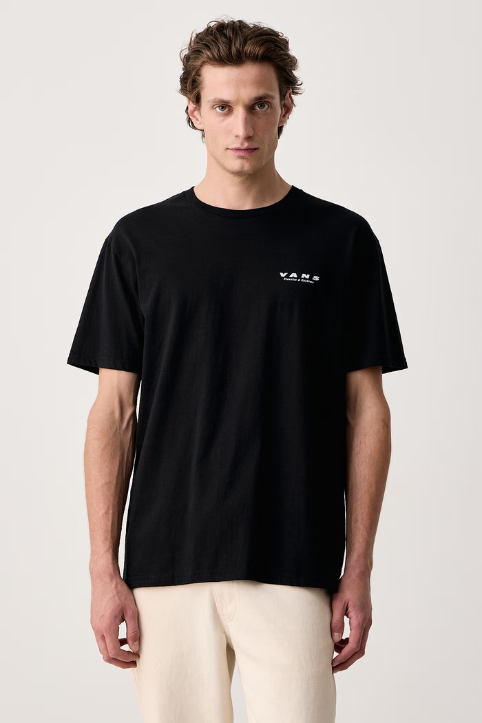 Дрехи Vans Тениска мъжка от памук VN000XT1BLK1 черен