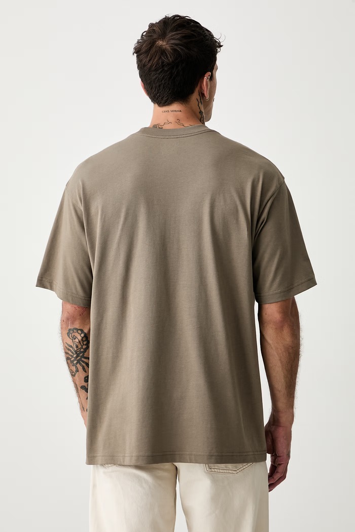 Odzież Vans T-shirt męski bawełniany VN0010FX9JC1 beżowy