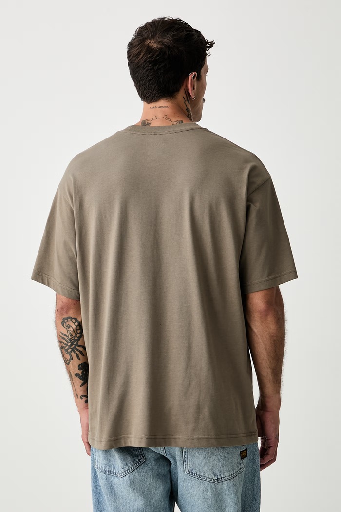 Odzież Vans T-shirt męski bawełniany VN0010FF9JC1 beżowy
