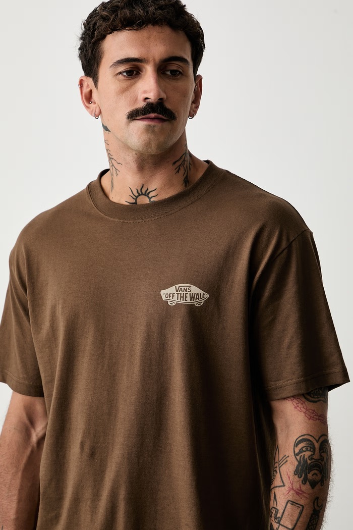 Vans tričko pánske bavlnené hnedá VN000WYBFST1