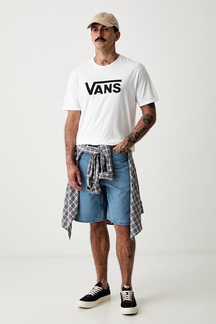 Vans T-shirt ανδρικό βαμβακερό VN000KMZYB21 λευκό AW26