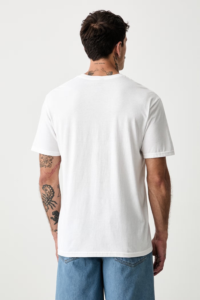 Ρούχα Vans T-shirt ανδρικό βαμβακερό VN000KMZYB21 λευκό