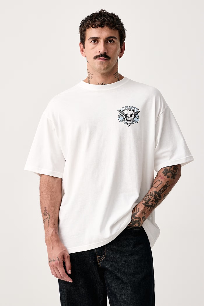 Vans T-shirt ανδρικό βαμβακερό VN000WZ5WHT1 λευκό AW26