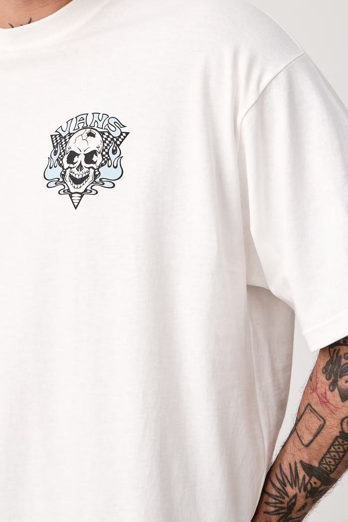 Ρούχα Vans T-shirt ανδρικό βαμβακερό VN000WZ5WHT1 λευκό