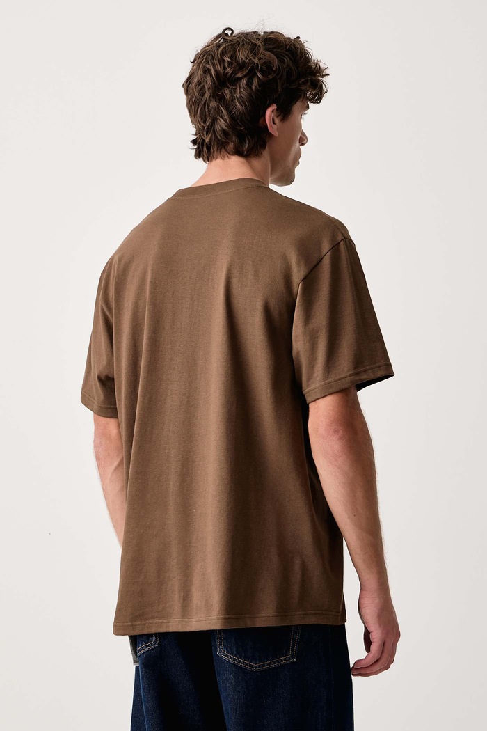 Odzież Vans T-shirt męski bawełniany VN000TBXFST1 brązowy