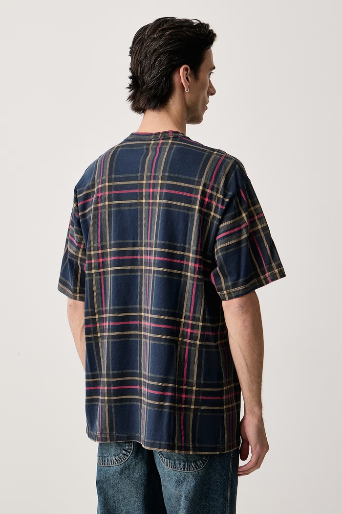 Odjeća Vans Majica za muškarce od pamuka Printed Plaid VN000XGALKZ1 plava