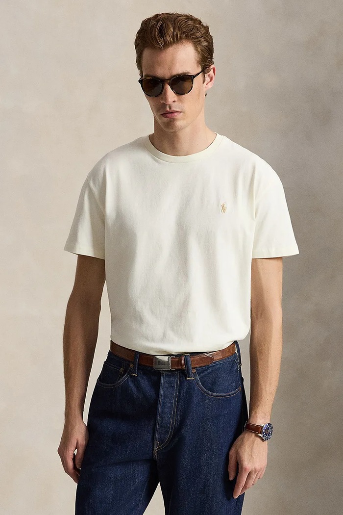 Polo Ralph Lauren T-shirt bawełniany męski beżowy 710B31422005