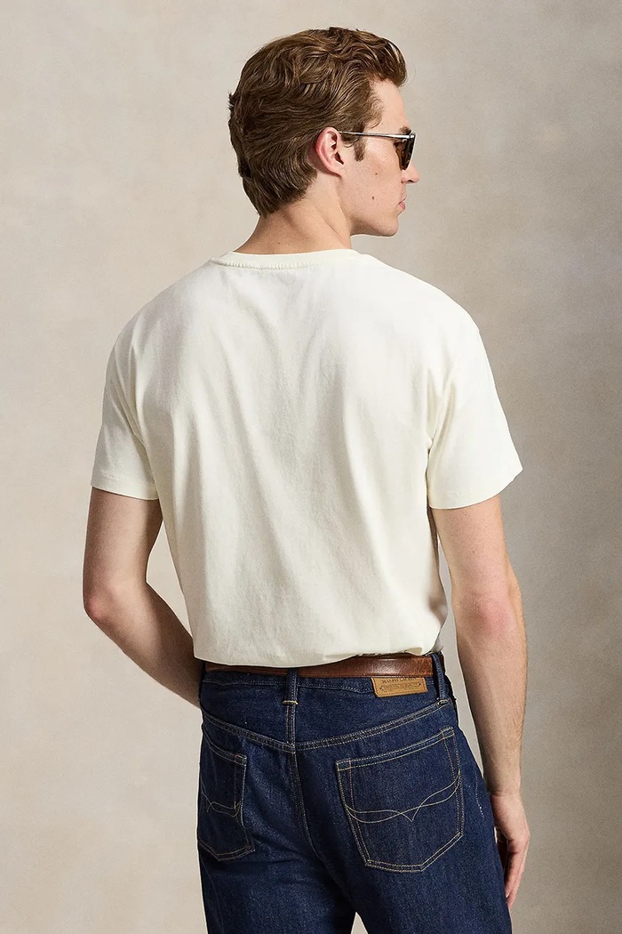 Polo Ralph Lauren T-shirt bawełniany męski 710B31422005 beżowy AW26