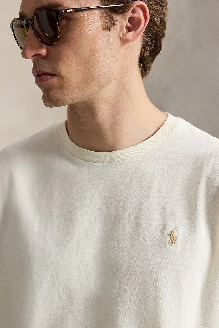 Polo Ralph Lauren T-shirt bawełniany męski beżowy 710B31422005