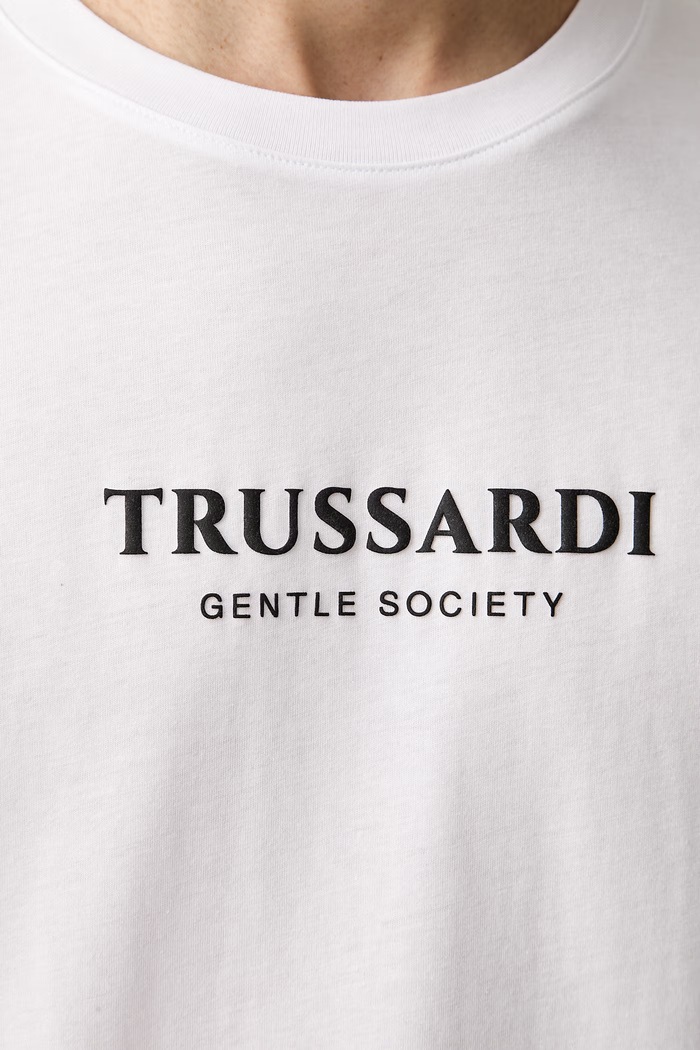 Trussardi T-shirt męski bawełniany G0088000205N biały