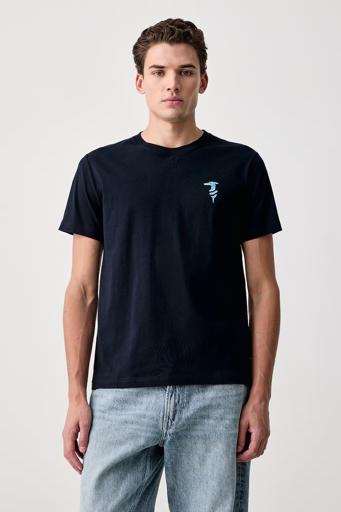 Trussardi T-shirt męski bawełniany granatowy G0868000259N