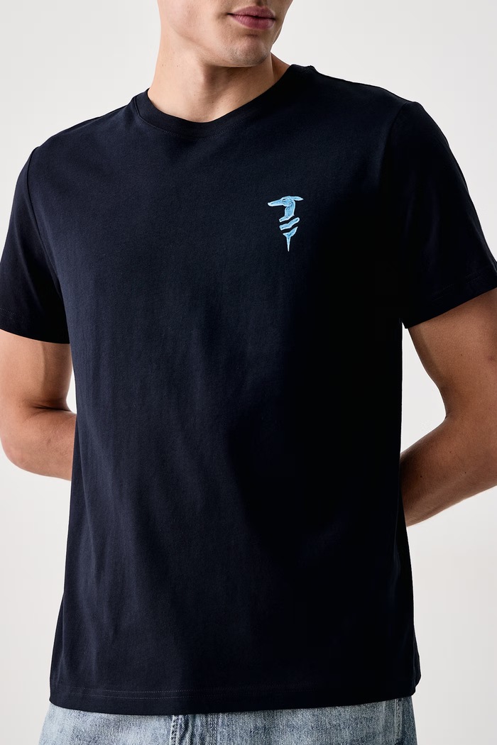 T-shirt męski bawełniany Trussardi G0868000259N granatowy