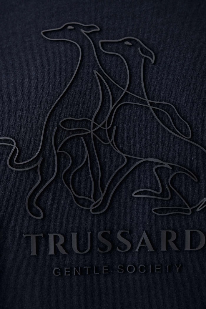 T-shirt męski bawełniany Trussardi granatowy G0858000258N