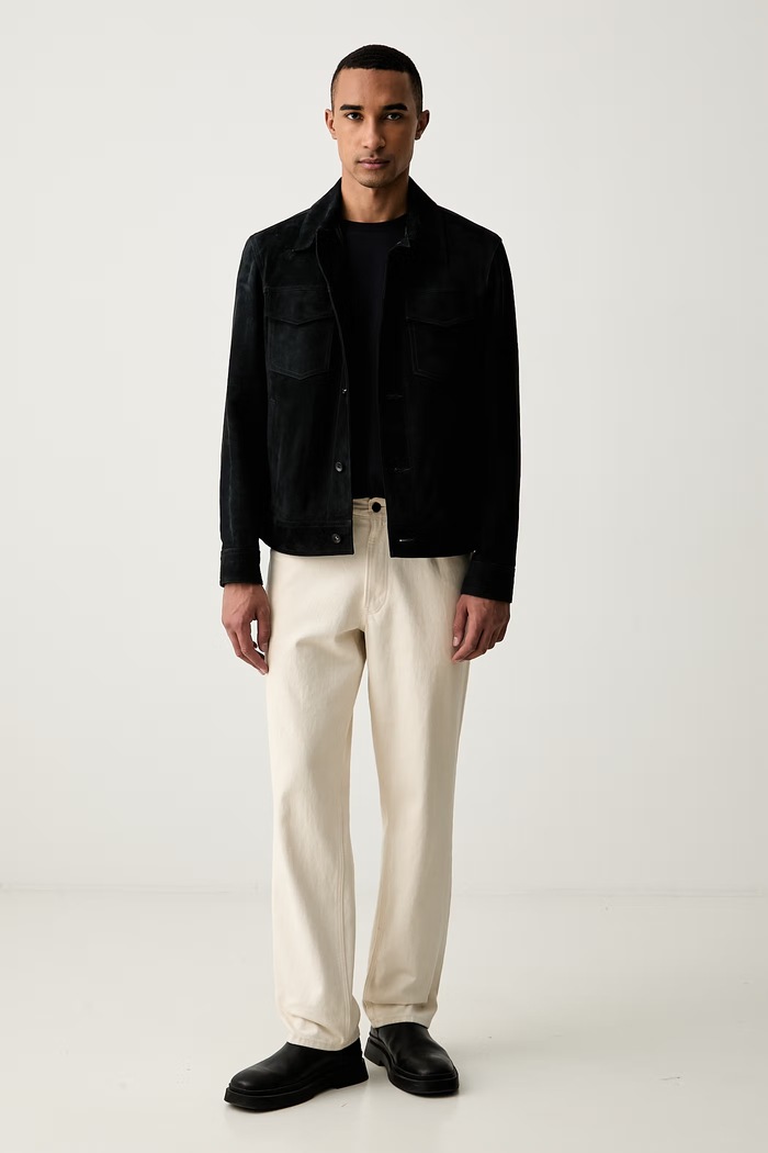 Trussardi T-shirt basic męski bawełniany z elastanem G0238000218N granatowy AW26