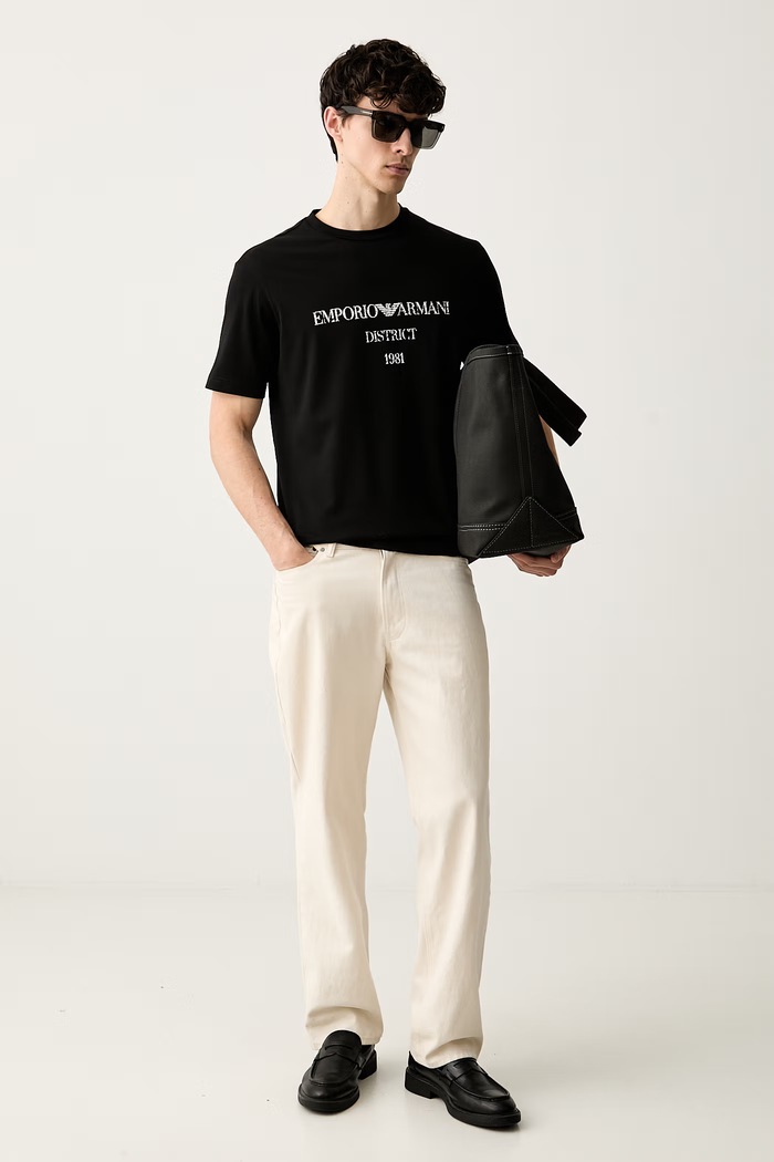 Emporio Armani T-shirt męski bawełniany EM007283.AF29523 czarny AW26