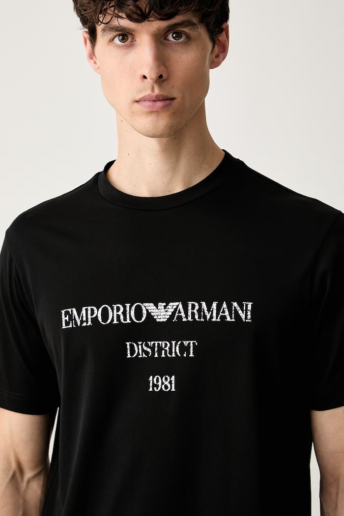 Emporio Armani T-shirt męski bawełniany czarny EM007283.AF29523