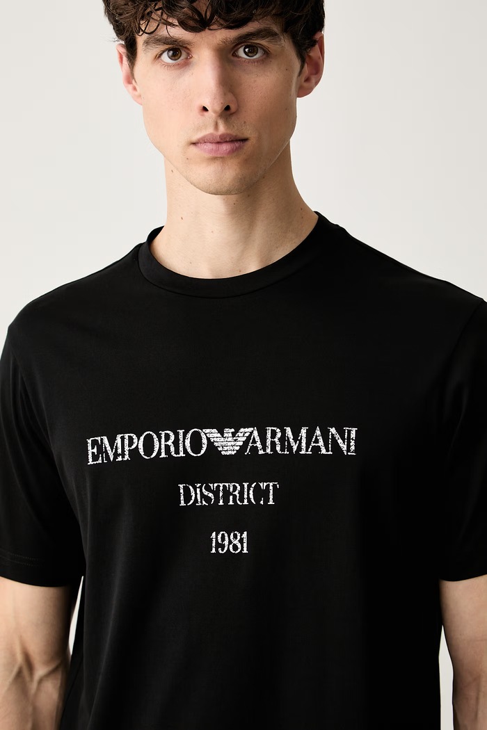 Emporio Armani T-shirt męski bawełniany czarny EM007283.AF29523