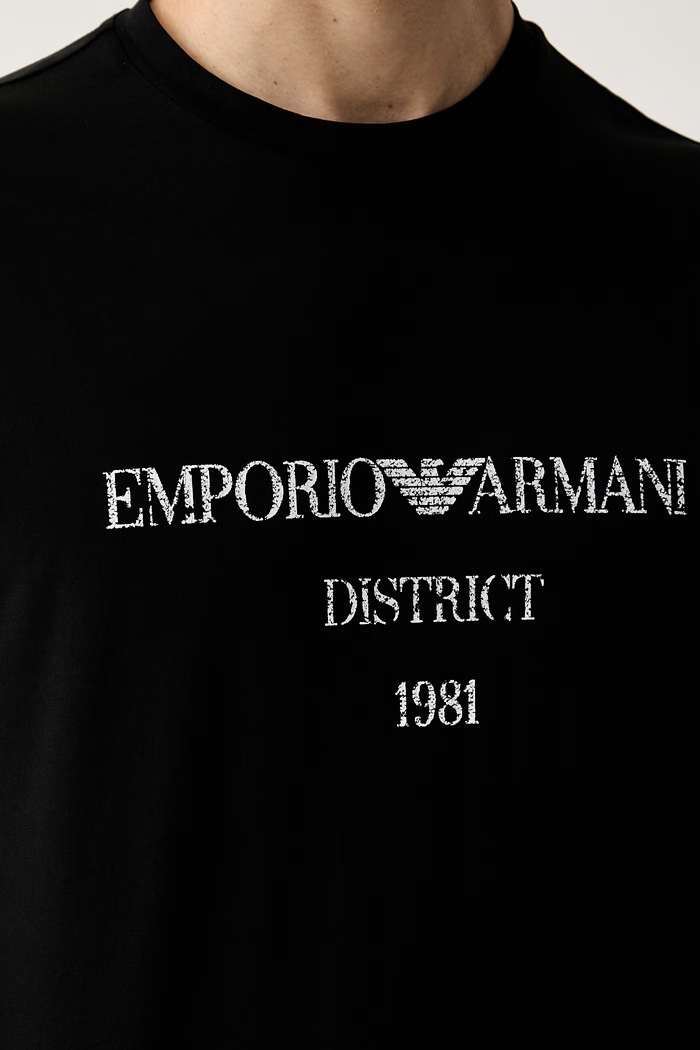 Emporio Armani T-shirt męski bawełniany EM007283.AF29523 czarny