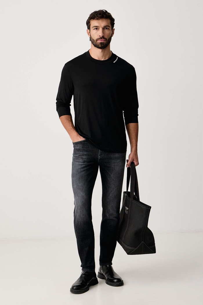 Emporio Armani Longsleeve męski z modalem EM006771.AF13721 czarny AW26