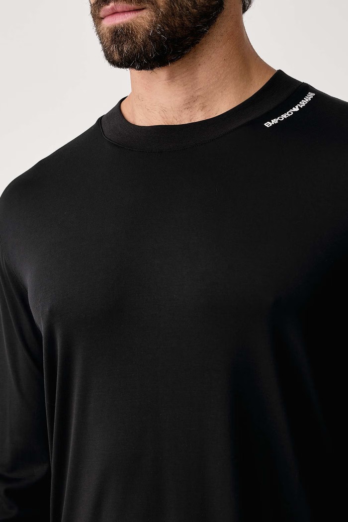 Longsleeve męski z modalem Emporio Armani EM006771.AF13721 czarny