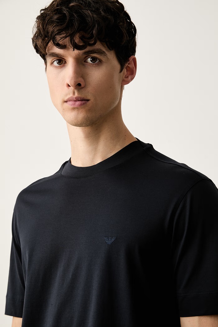 Emporio Armani T-shirt męski bawełniany granatowy EM006779.AF28078