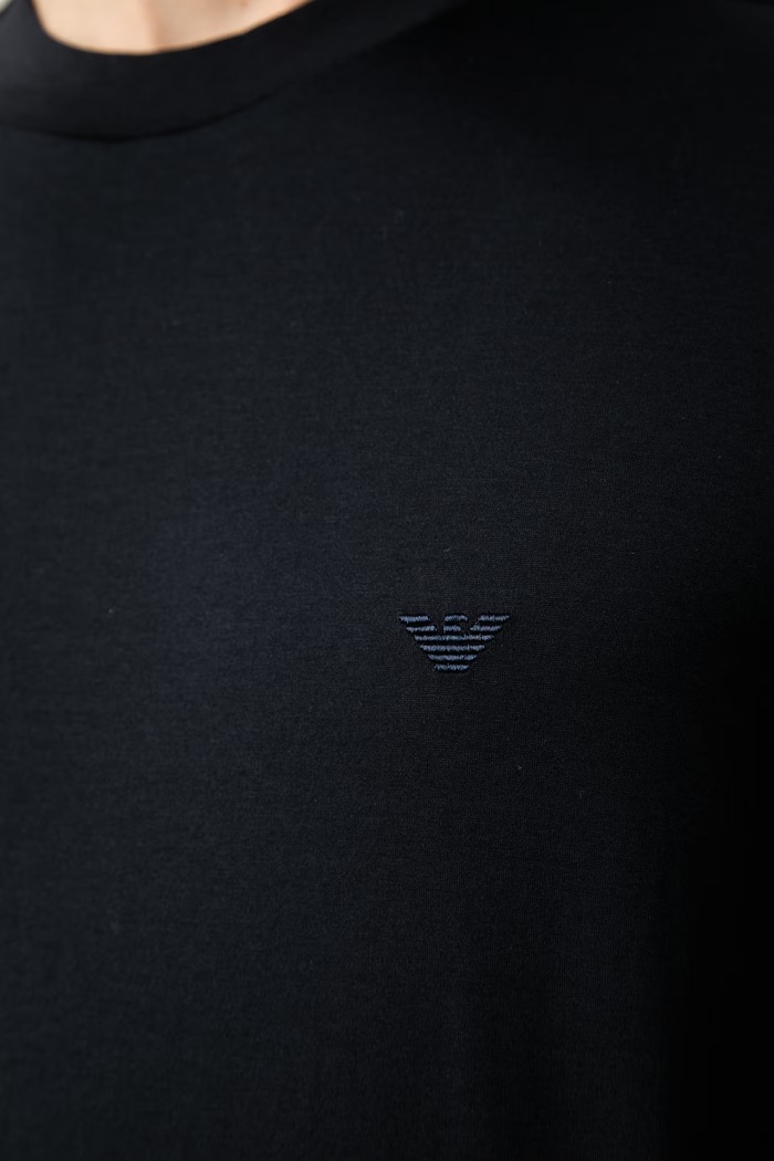 Emporio Armani T-shirt męski bawełniany EM006779.AF28078 granatowy