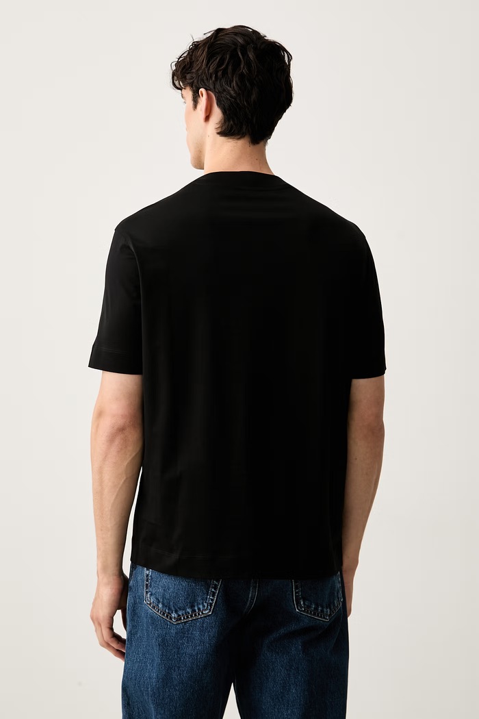 Odzież Emporio Armani T-shirt męski bawełniany EM006779.AF28078 czarny
