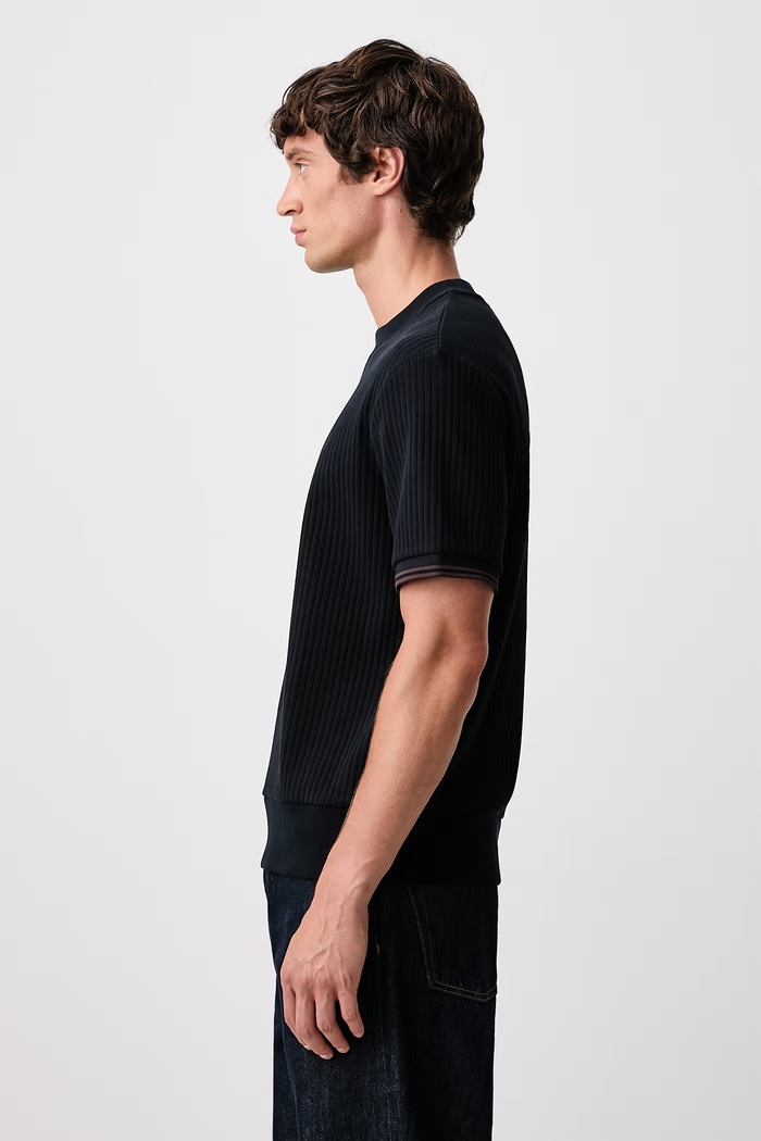 T-shirt męski bawełniany z elastanem Fred Perry M3442.608 granatowy