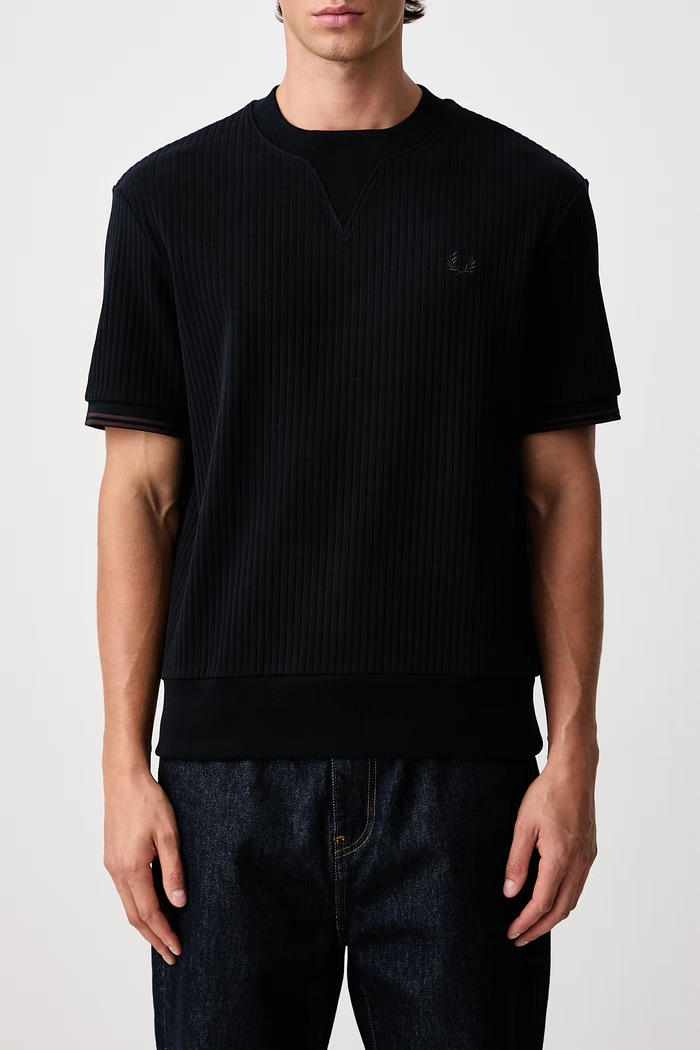 T-shirt męski bawełniany z elastanem Fred Perry granatowy M3442.608