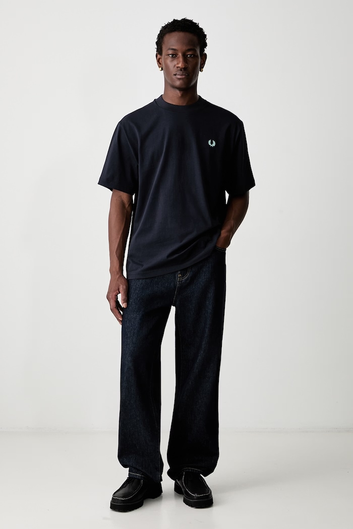 Fred Perry T-shirt bawełniany męski M3413.608 granatowy AW26