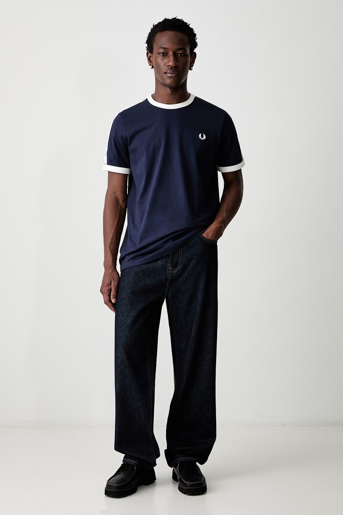 Fred Perry T-shirt męski bawełniany M4620.266 granatowy AW26