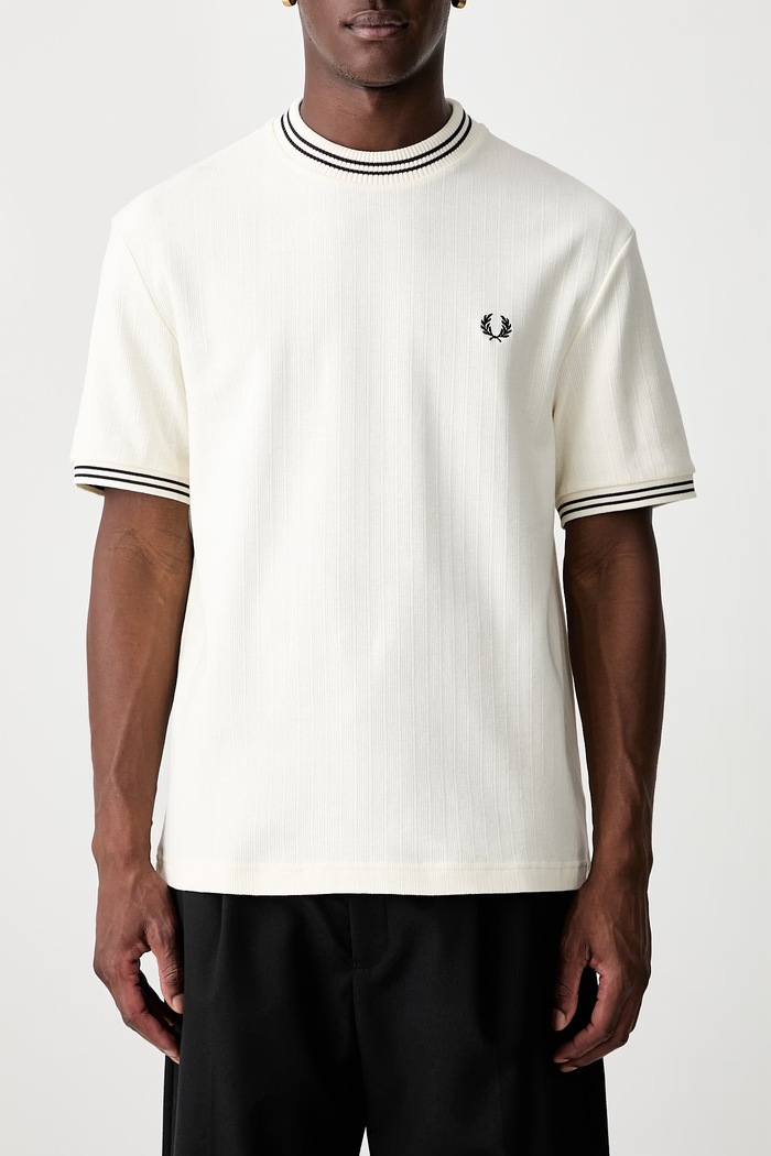 Fred Perry T-shirt męski bawełniany M8679.170 beżowy