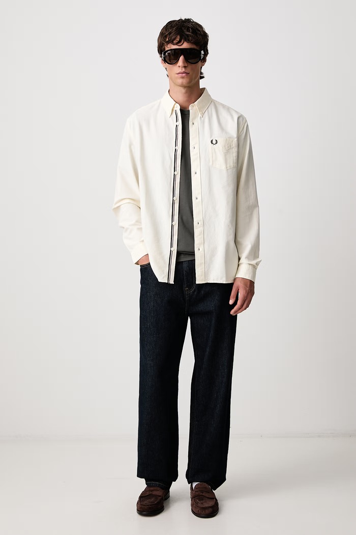 Fred Perry T-shirt męski bawełniany M3519.148 zielony AW26