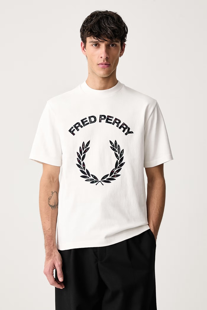Fred Perry T-shirt bawełniany męski beżowy M3417.129