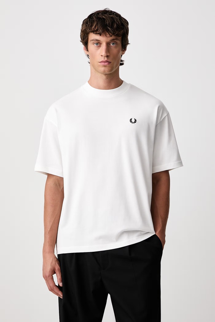 Odzież Fred Perry T-shirt męski bawełniany M3416.129 biały