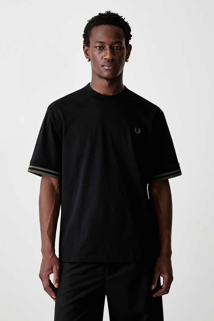 Fred Perry T-shirt męski bawełniany czarny M3484.102