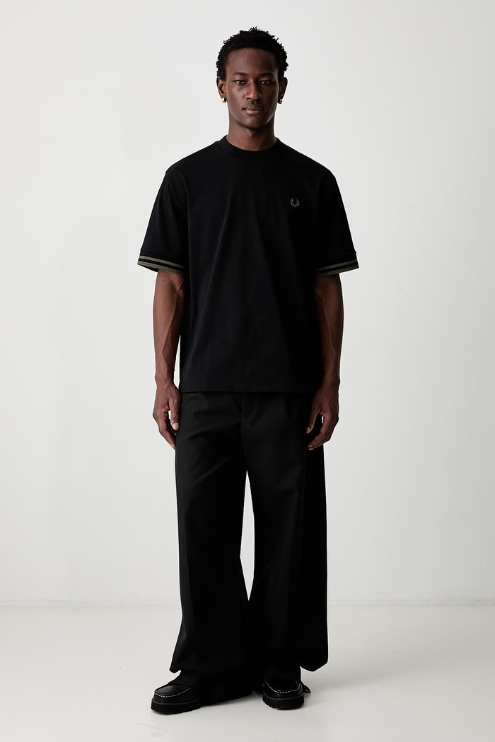 Fred Perry T-shirt męski bawełniany M3484.102 czarny AW26