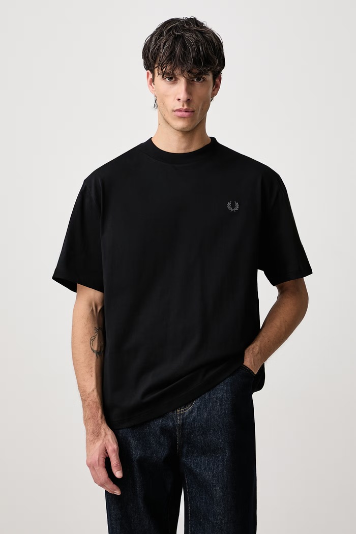 Fred Perry T-shirt męski bawełniany czarny M3415.102