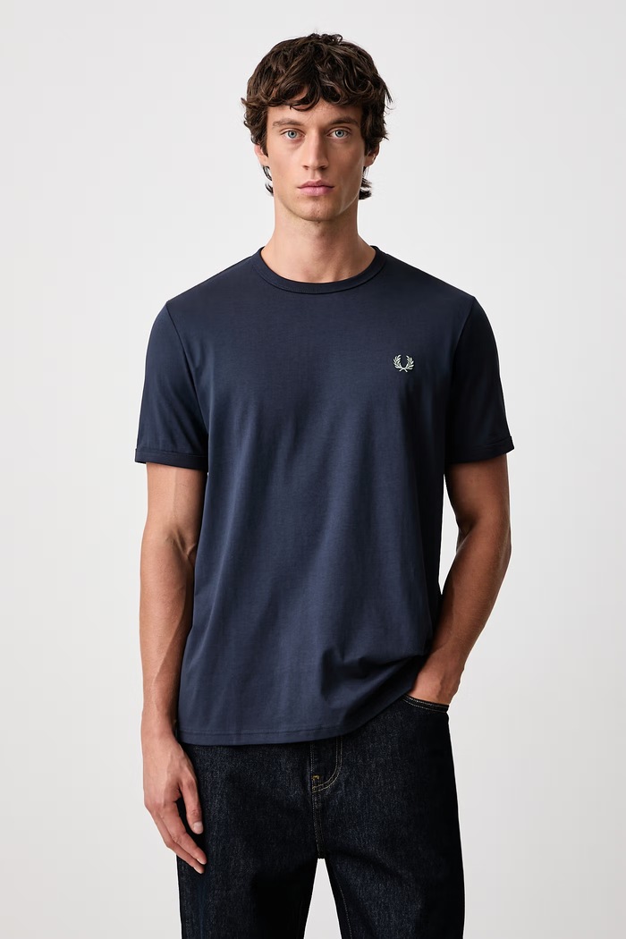 Fred Perry T-shirt męski bawełniany granatowy M3519.738
