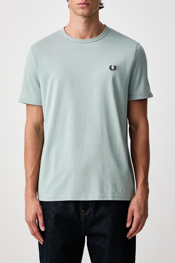 T-shirt męski bawełniany Fred Perry turkusowy M3519.62C