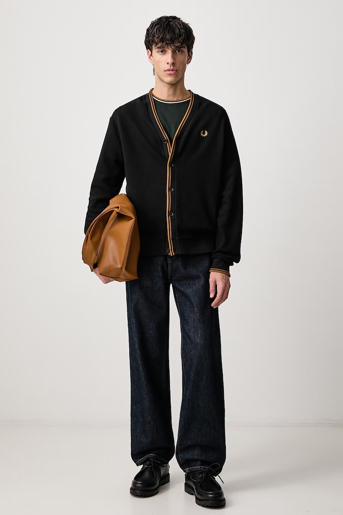 Fred Perry T-shirt męski bawełniany M1588V.78C zielony AW26