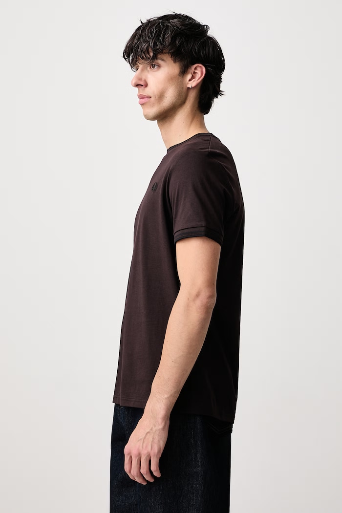 T-shirt męski bawełniany Fred Perry M1588V.86C brązowy