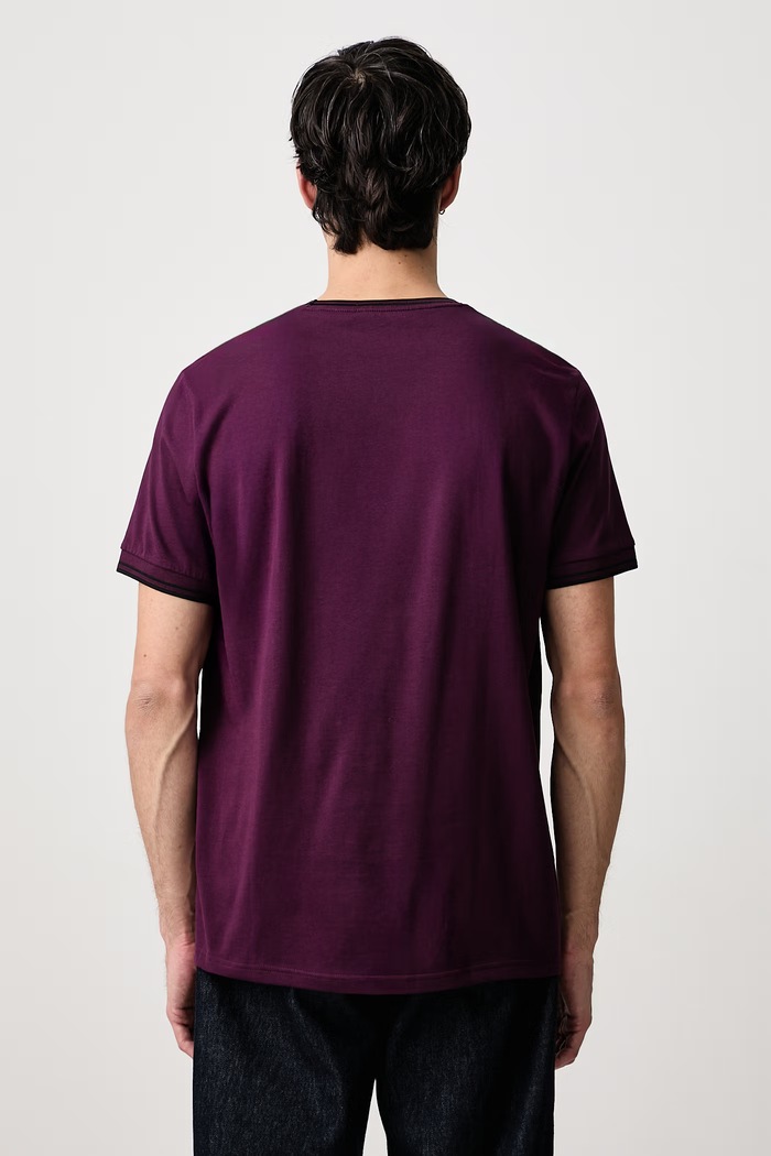 Odzież Fred Perry T-shirt męski bawełniany M1588V.84C fioletowy