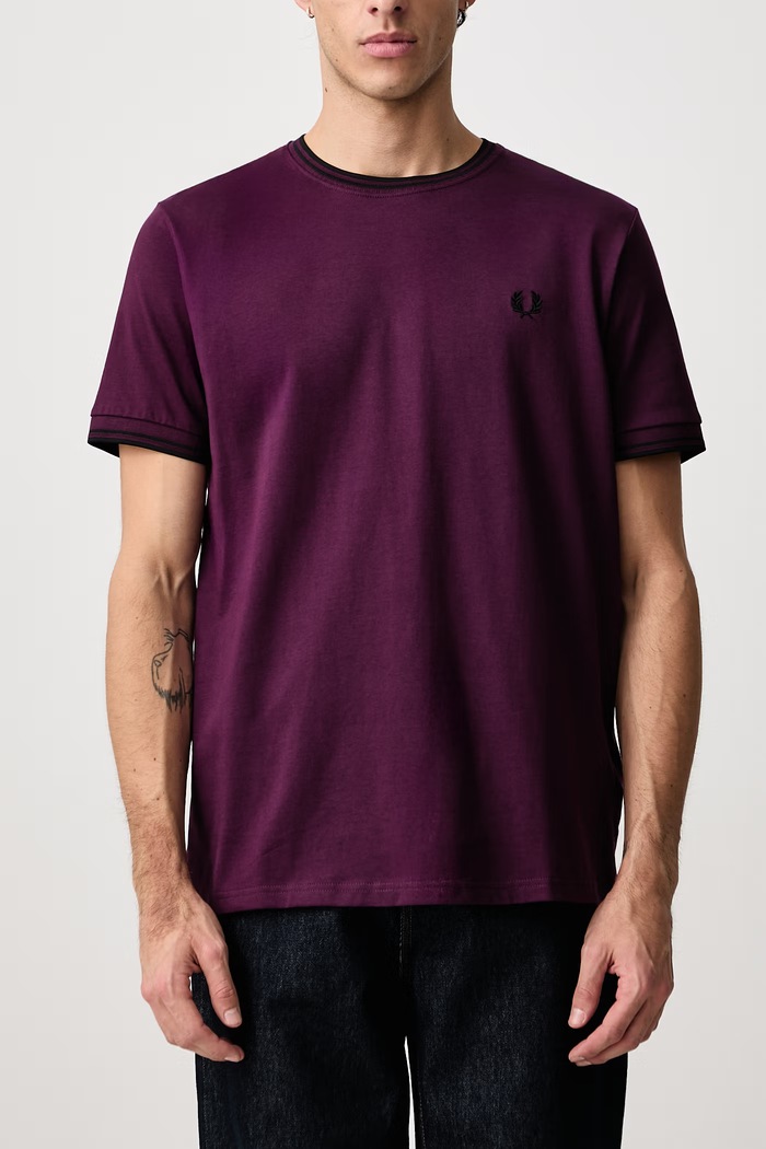 T-shirt męski bawełniany Fred Perry fioletowy M1588V.84C