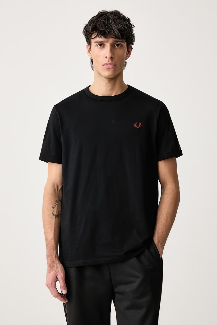 Fred Perry T-shirt męski bawełniany czarny M4613.50C