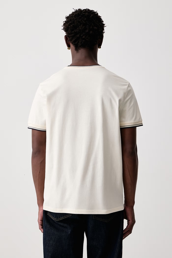 Odzież Fred Perry T-shirt męski bawełniany M1588V.68C beżowy