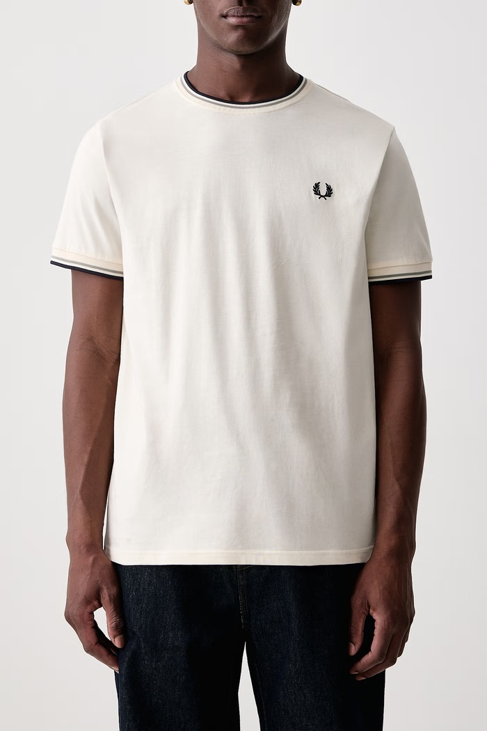 T-shirt męski bawełniany Fred Perry beżowy M1588V.68C