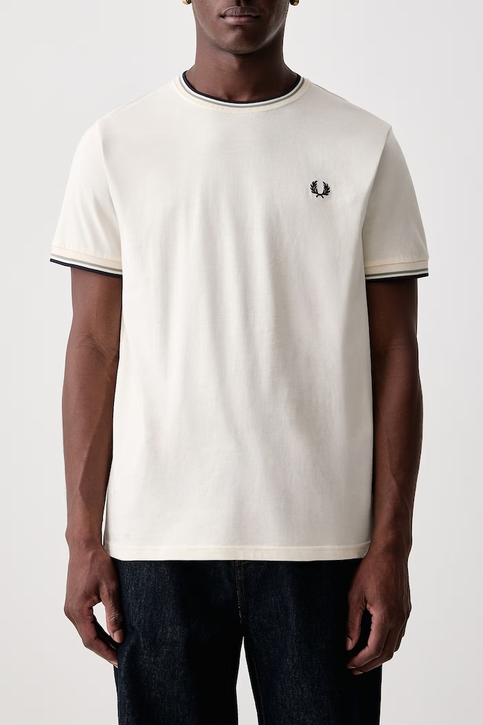 T-shirt męski bawełniany Fred Perry beżowy M1588V.68C