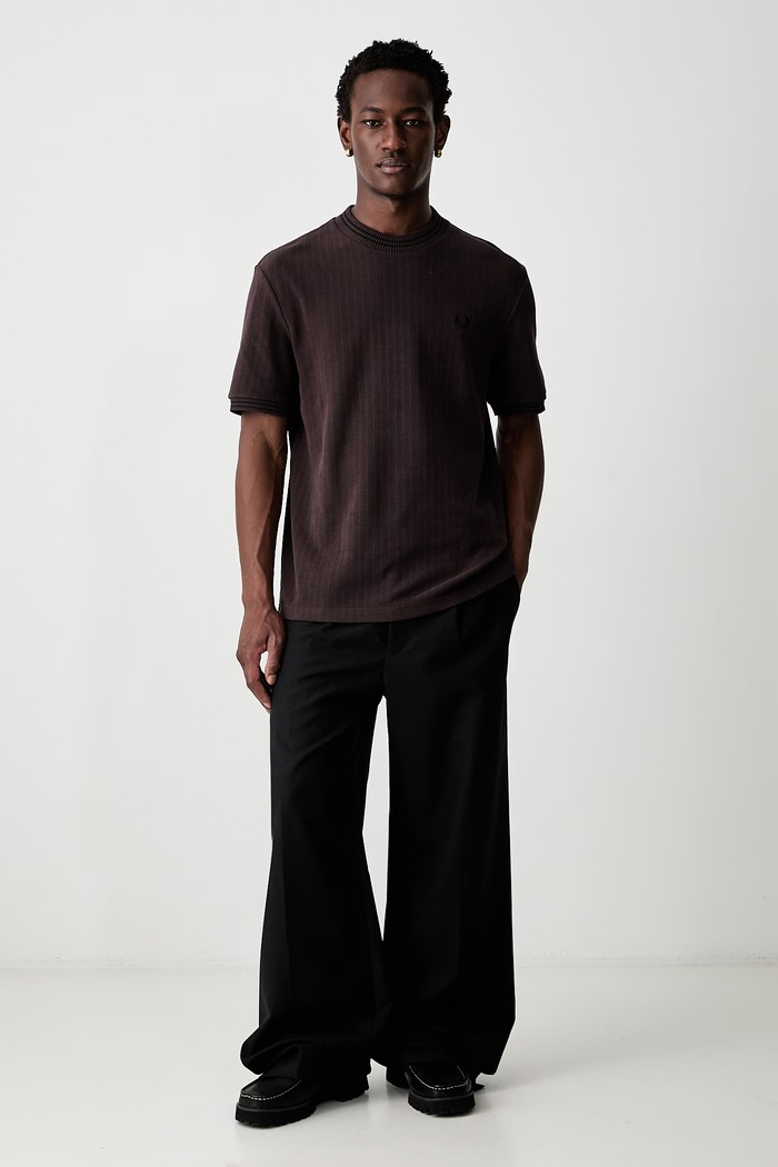 Fred Perry T-shirt męski bawełniany M8679.33C brązowy AW26