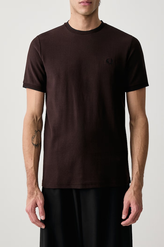 T-shirt basic męski bawełniany Fred Perry brązowy M2397.33C